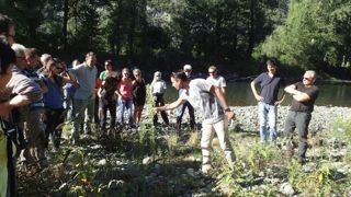 La gestion des exotiques envahissantes pose de plus en plus de soucis. Une formation est proposée, en salle et sur le terrain, pour partager des retours d’expériences. ©. Cbnpmp